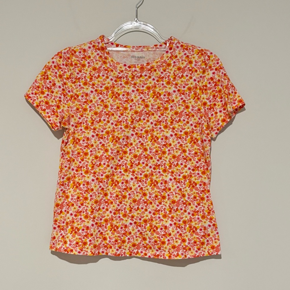 Old Navy Everywhere Floral Top Orange red size XS